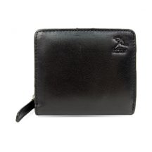 環境に配慮したLWGレザーを使用した、ラウンドファスナー型の二つ折り財布です。